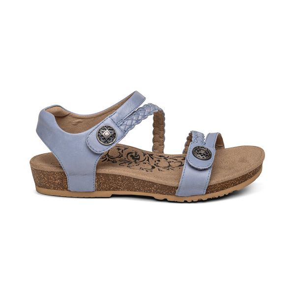 Aetrex Women's Jillian Braided Quarter Strap Sandals - Blue | USA Z0GYGGX